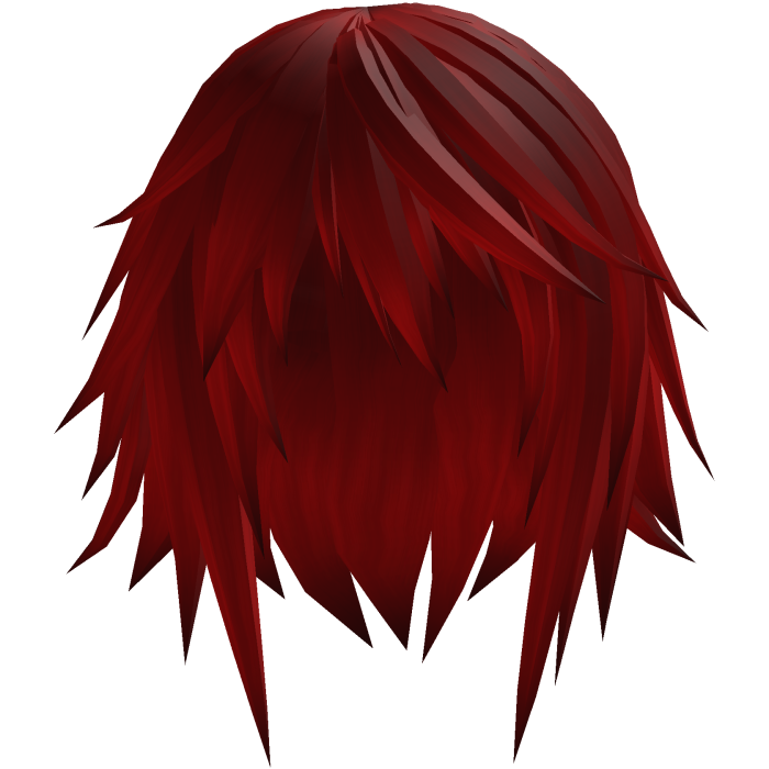 short straight emo hair (red)