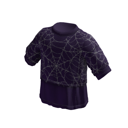 Goth Spiderweb Layered T-Shirt (Purple)