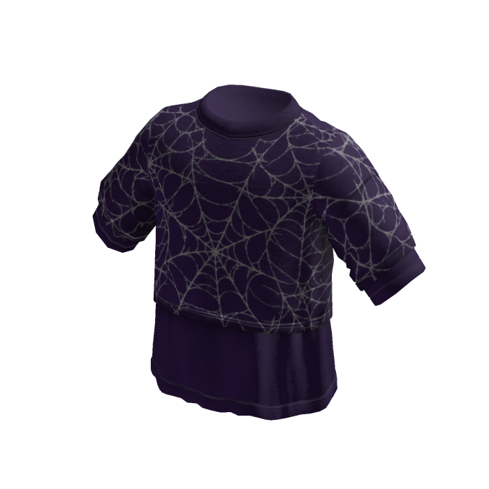 Goth Spiderweb Layered T-Shirt (Purple)