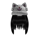 White Cap With Black Hair