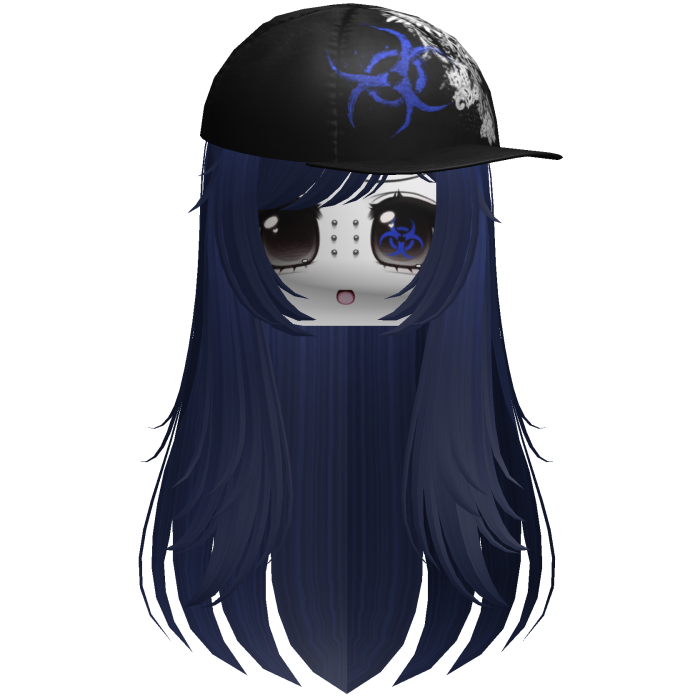 Moe Scene Blue Wispy Hair /w Emo Cap