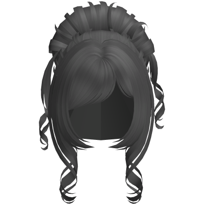♱ pretty curly high messy bun in grey Roblox item