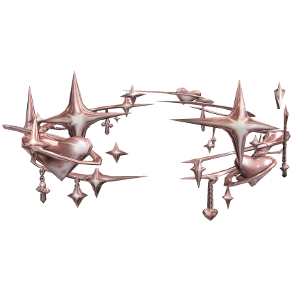 Chrome Aura with Cross and Hearts - Rose Gold