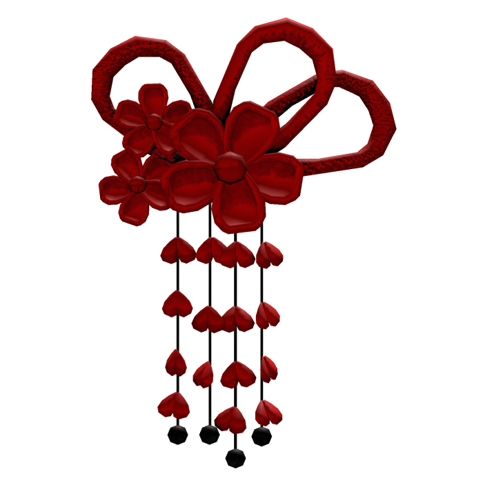 Red Traditional Japanese Flowers Hairpin