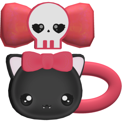 ୨୧: red spooky kitty skull witch clip Roblox item