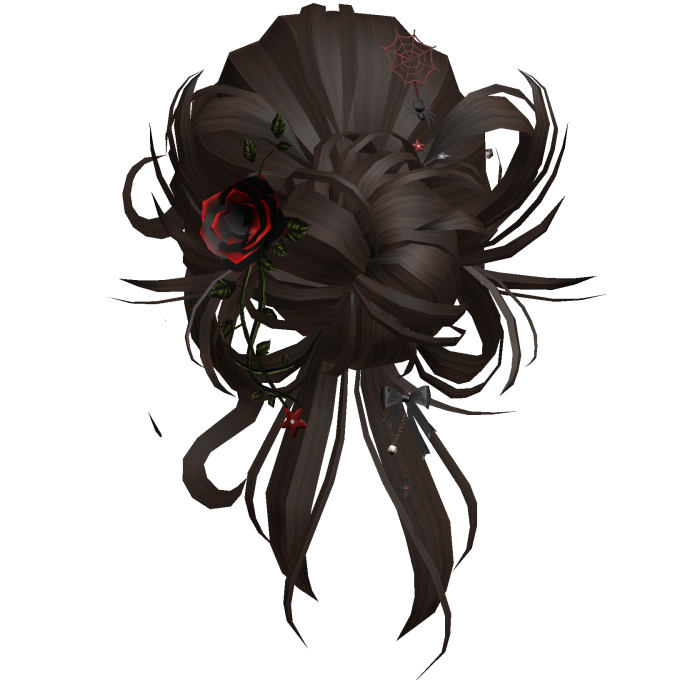 Gothic Messy Rose Thorn Bun (Dark Brown)