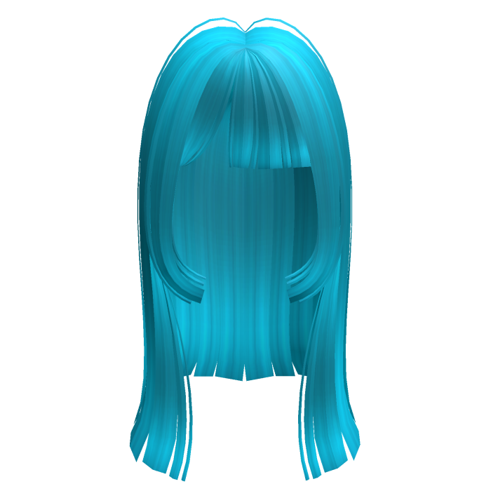 y2k long straight cyan hair