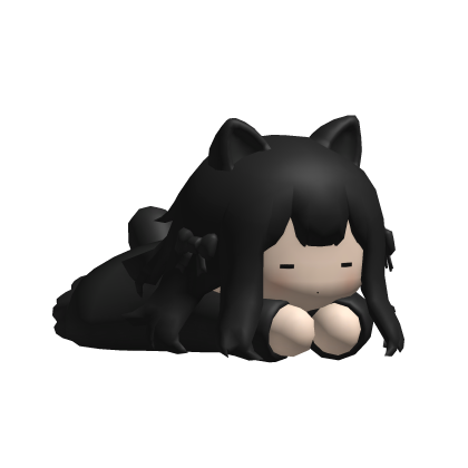 Cute Anime Cat Girl Hair Black Roblox item