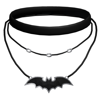 bat necklace choker silver