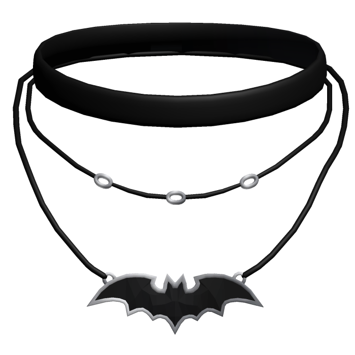 bat necklace choker silver