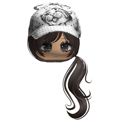 ♡ cute moe girl w white polka dots hat