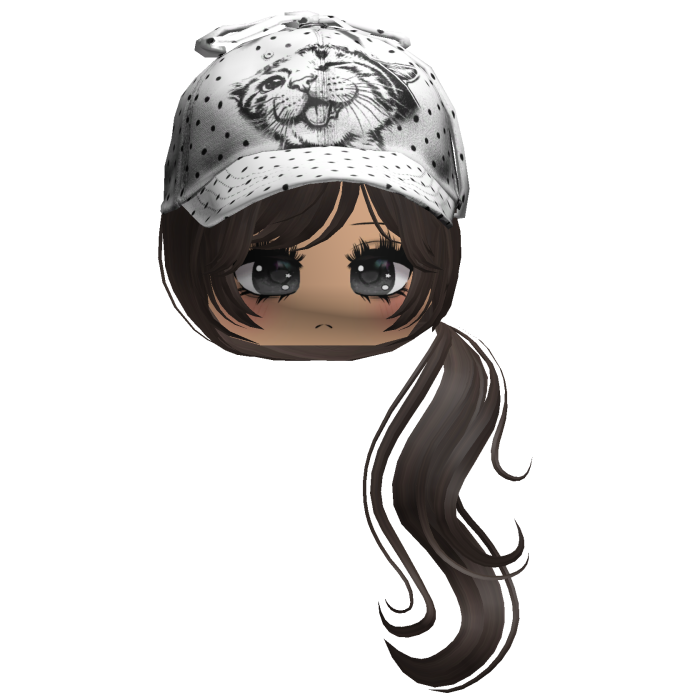 ♡ cute moe girl w white polka dots hat