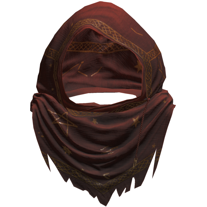 Red Sorcerer Distressed Rune Hood