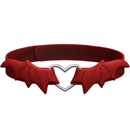 Red Heart Collar Halloween Bat Wings Choker 3.0 Roblox item