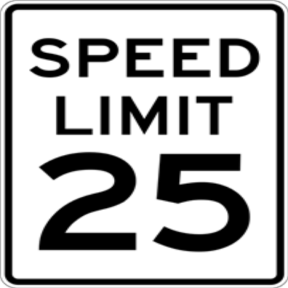 Speed Limit 25 Sign Roblox decal