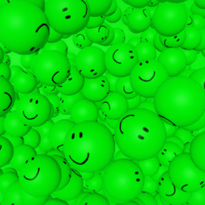 Bunch of Green Smiling Faces