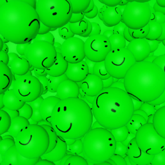 Bunch of Green Smiling Faces
