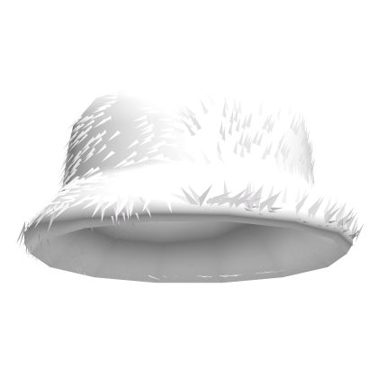 Fluffy White Y2K Bucket Hat