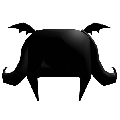 Low Poly Bat Wings Black Hair