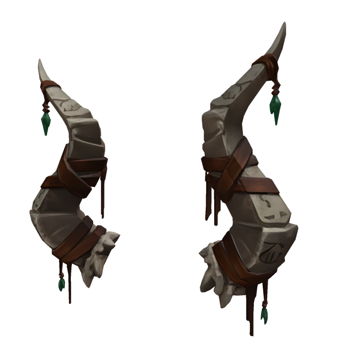 Tribal Bone Horns w/ Jade Charms