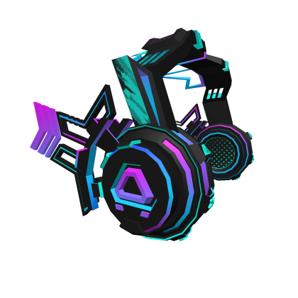 Neon EDM Grunge Cyber Headphones
