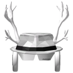 Shiny White Fedora+Headphones+Shades+Antlers
