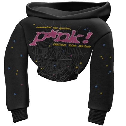 [4.0] Black and Pink Sp5der Shoulder Hoodie