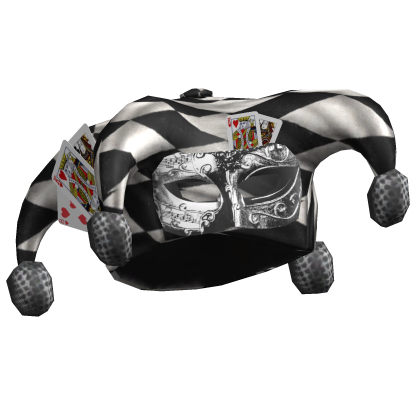 Black Jester Checkered Maximalist Monochrome Hat