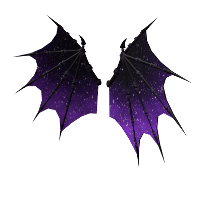 Midnight Purple Galaxy Bat Wings