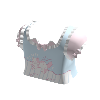 cute pink n blue kitty top thumbnail