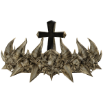 Demonic Skull-Bone Cross Crown
