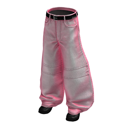 Pink Barrel Leg Denim w/ Sneakers