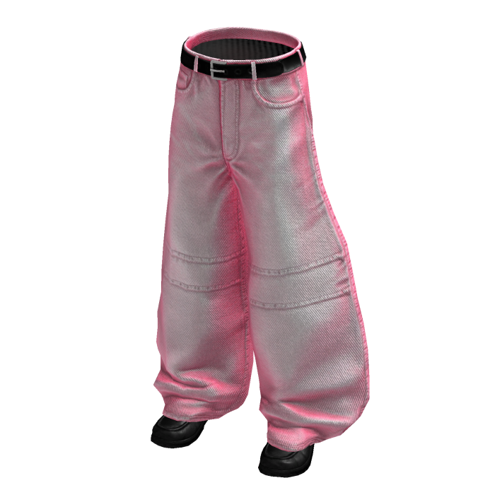 Pink Barrel Leg Denim w/ Sneakers