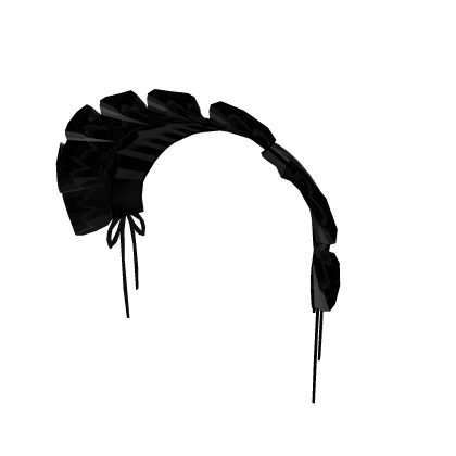 : black ruffle bonnet headband Roblox item