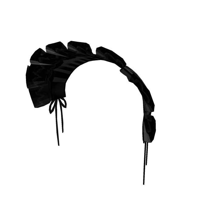: black ruffle bonnet headband
