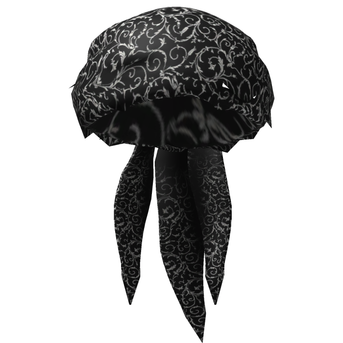 Black Designed Silky Durag