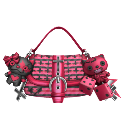 V Kei Goth Harajuku Emo Decora Bag W/ Keychains Roblox item