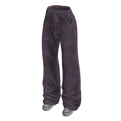 Drawstring Baggy Jeans w/ Sneakers (Purple)