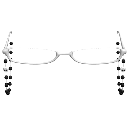 ☆ white y2k office siren glasses chain emo skull | Roblox