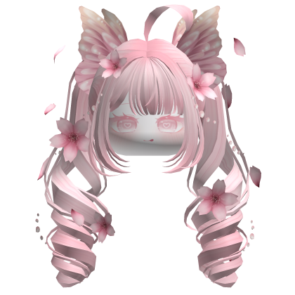 Mystical Sakura Petal Pigtails (Pink)
