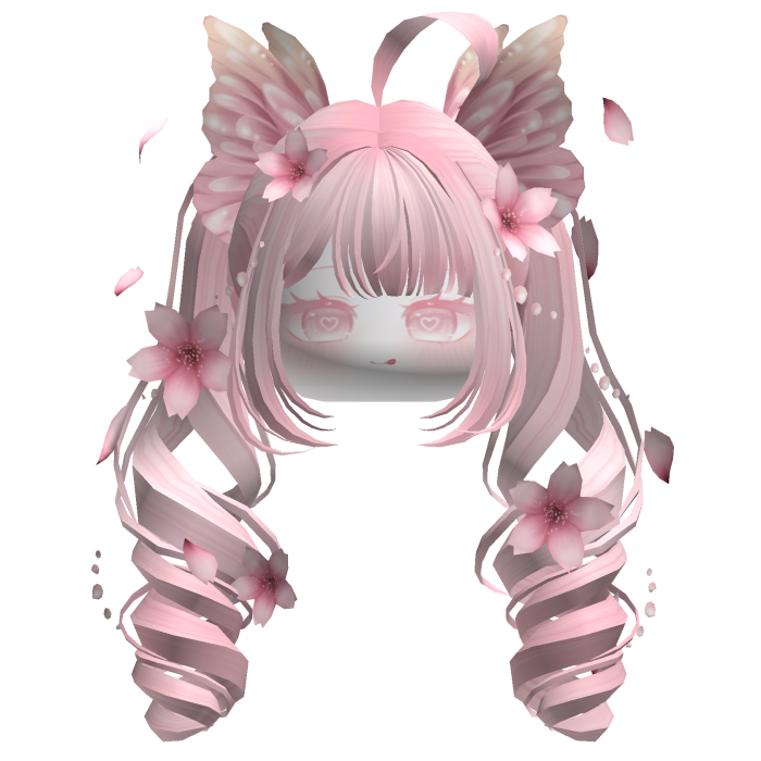 Mystical Sakura Petal Pigtails (Pink)