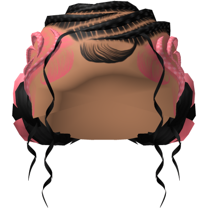 Alicia Keys Double Braided Buns In [Pink & Black] Roblox item