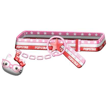 Amekaji Gyaru Harajuku Kitty Belt Red Pink 1.0