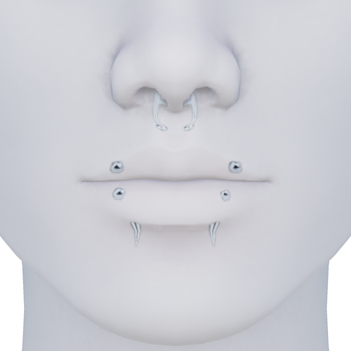Goth Face Piercings Set