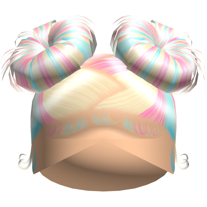 Doll Zig-Zag Part Double Buns (Cotton Candy)