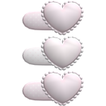 ꒰┊triple ruffle white and pink heart hairclips