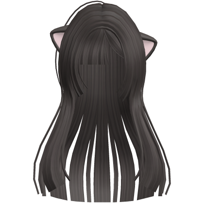 Cute Long Gray Aime Hair w/ Cat Ears Roblox item