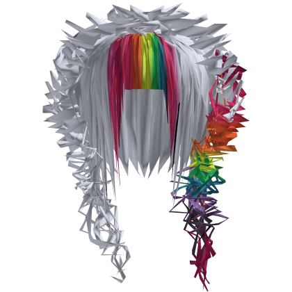 curly teased scene hair rainbow fringe + side