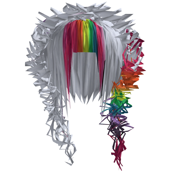 curly teased scene hair rainbow fringe + side