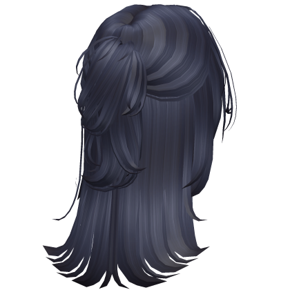 Messy Half-Up Ponytail Hair (Navy Blue) Roblox item